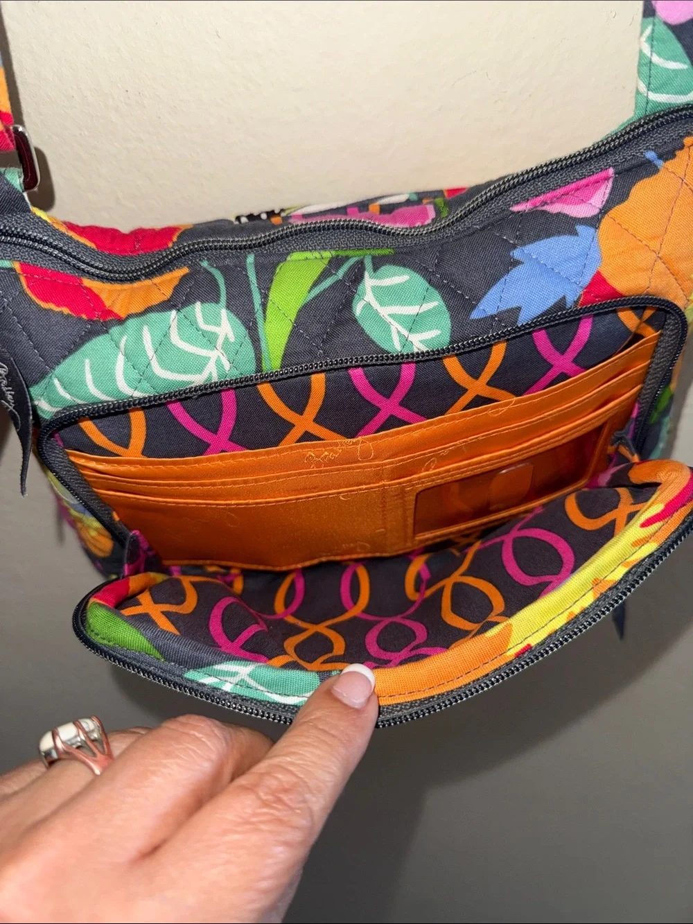 Vera Bradley Floral Crossbody in Multi-Color (Green, Yellow, Pink, Orange)